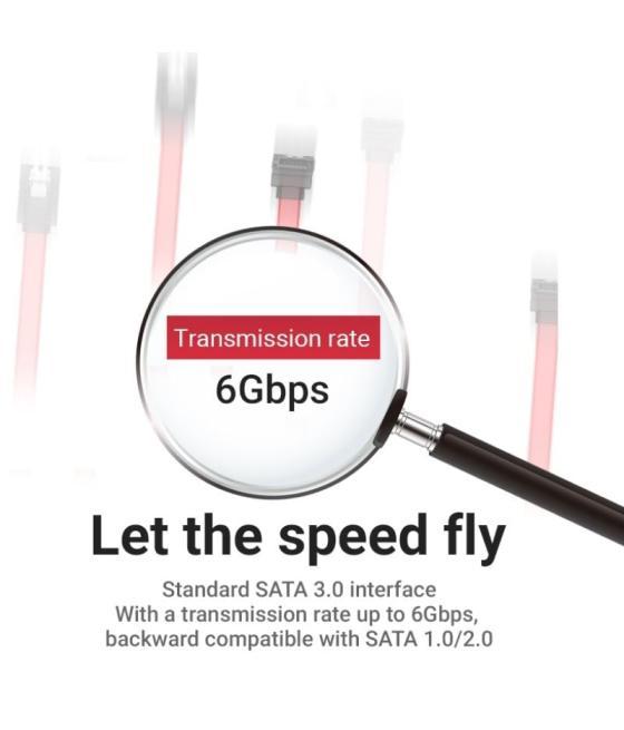 Cable sata vention kddrd/ sata hembra - sata hembra/ 50cm/ rojo