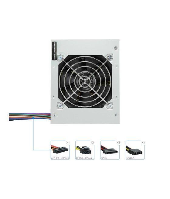 TooQ Fonte Ecopower II unidad de fuente de alimentación 500 W 20+4 pin ATX SFX Plata - Imagen 8
