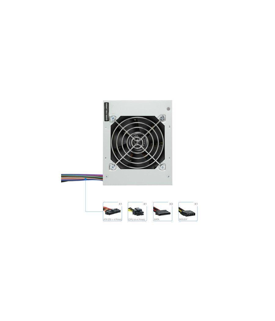 TooQ Fonte Ecopower II unidad de fuente de alimentación 500 W 20+4 pin ATX SFX Plata - Imagen 8
