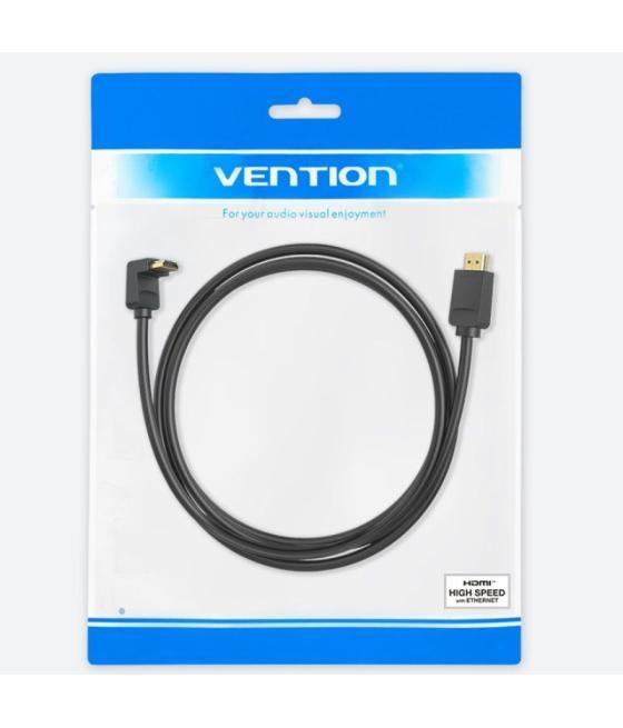 Cable hdmi 2.0 4k acodado vention aaqbg/ hdmi macho - hdmi macho/ 1.5m/ negro