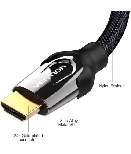 Cable hdmi 2.0 4k vention vaa-b05-b075/ hdmi macho - hdmi macho/ 75cm/ negro