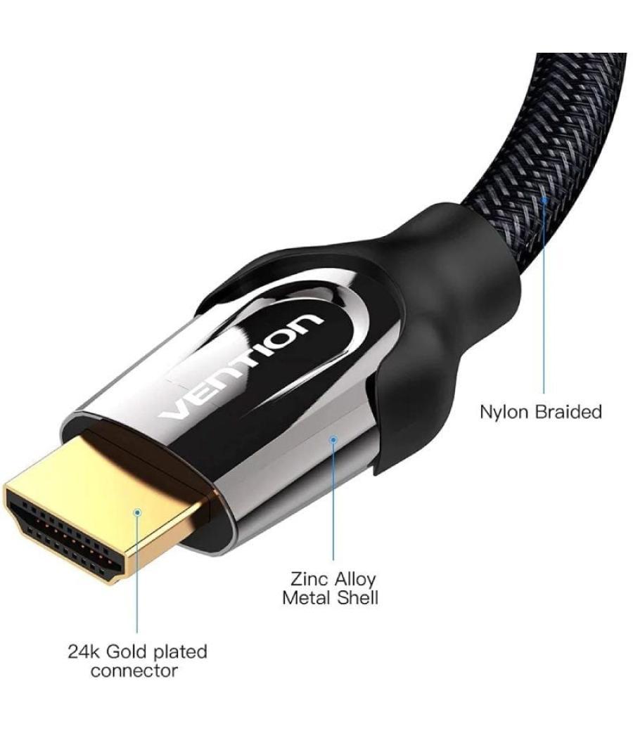 Cable hdmi 2.0 4k vention vaa-b05-b075/ hdmi macho - hdmi macho/ 75cm/ negro