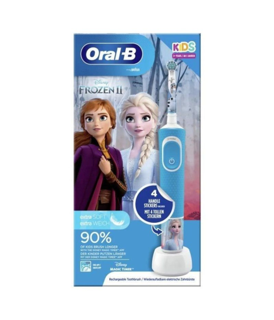 Cepillo dental braun oral-b vitality 100 frozen/ incluye 2 cabezales de repuesto y 4 pegatinas