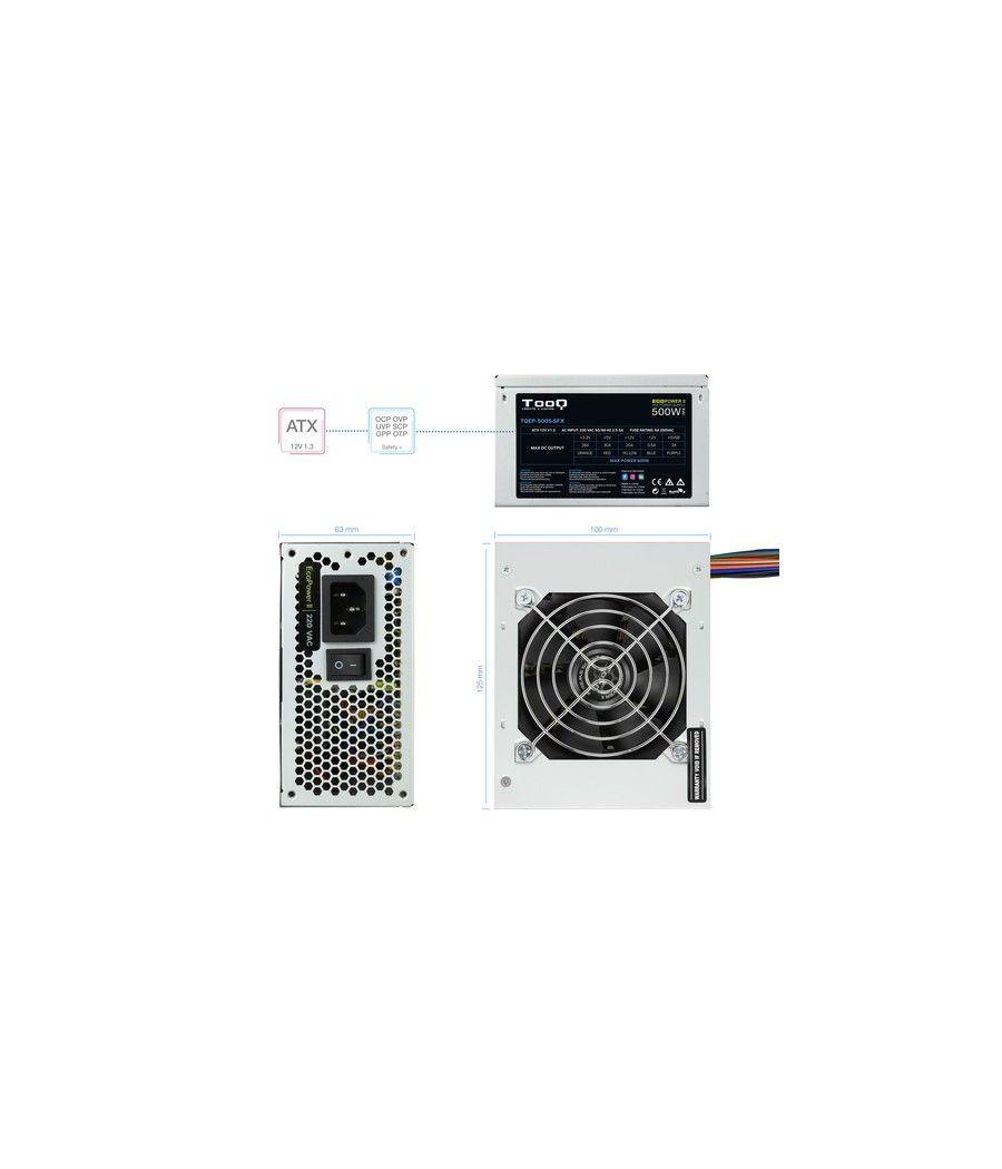 TooQ Fonte Ecopower II unidad de fuente de alimentación 500 W 20+4 pin ATX SFX Plata - Imagen 9