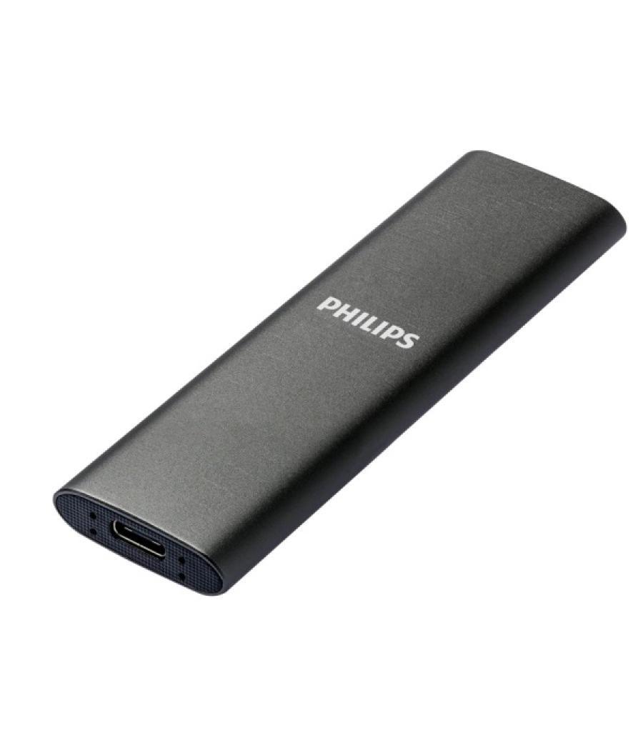 Disco m.2 externo philips 2tb usb-c/usb3.0 540mb ultra slim gris