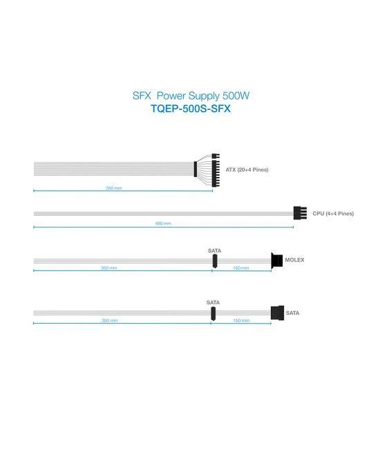 TooQ Fonte Ecopower II unidad de fuente de alimentación 500 W 20+4 pin ATX SFX Plata - Imagen 10