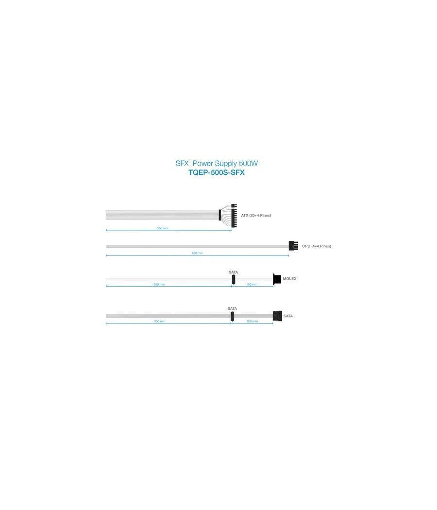 TooQ Fonte Ecopower II unidad de fuente de alimentación 500 W 20+4 pin ATX SFX Plata - Imagen 10