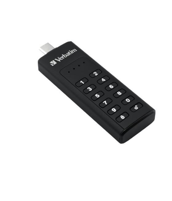 Verbatim Keypad Secure - Unidad USB-C de 32 GB Cifrada con un teclado integrado de acceso - Negro