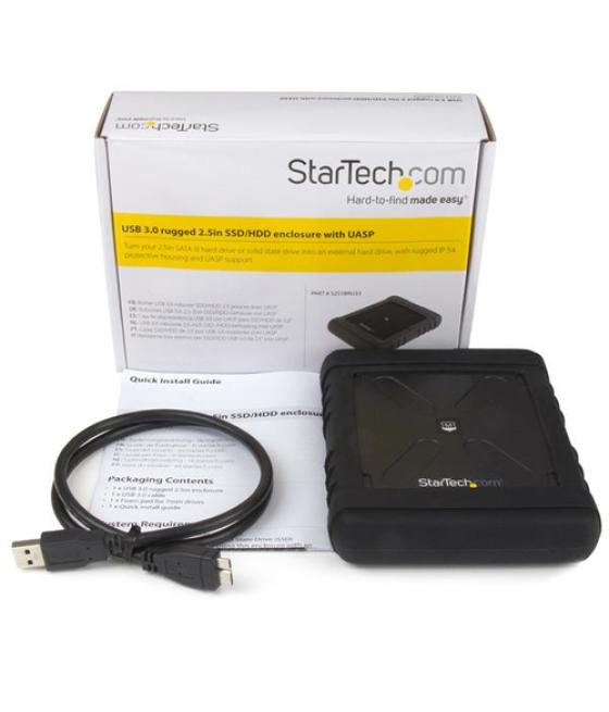StarTech.com Caja USB 3.0 robusta con UASP para disco duro o SSD SATA de 2,5 pulgadas