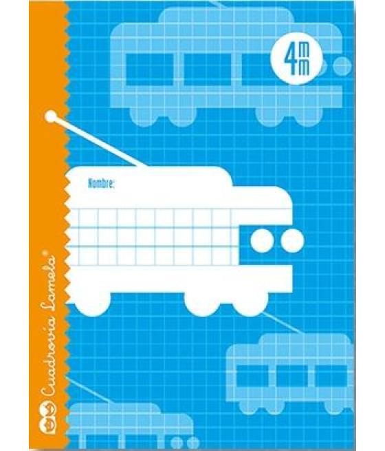 Lamela libreta grapada 16h 4º 70gr cuadrovía 4mm c/margen cubierta básica