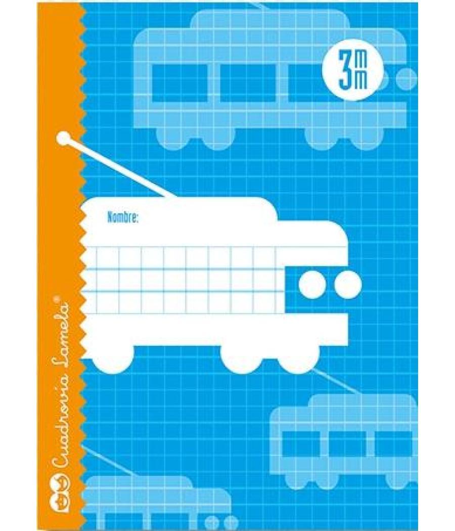Lamela libreta grapada 30h 4º 70gr cuadrovía 3mm c/margen cubierta básica -paquete 15u-