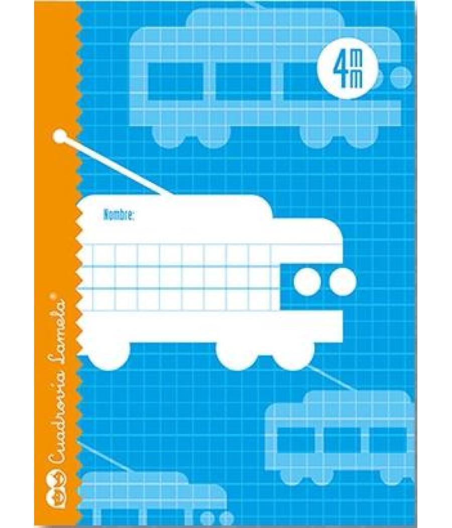 Lamela libreta grapada 30h 4º 70gr cuadrovía 4mm c/margen cubierta básica -paquete 15u-
