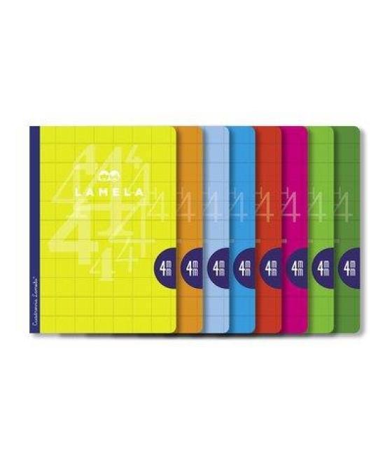 Lamela libreta grapada 50h a4 90gr cuadrovía 4mm c/margen cubierta básica c/surtidos -paquete 10u-