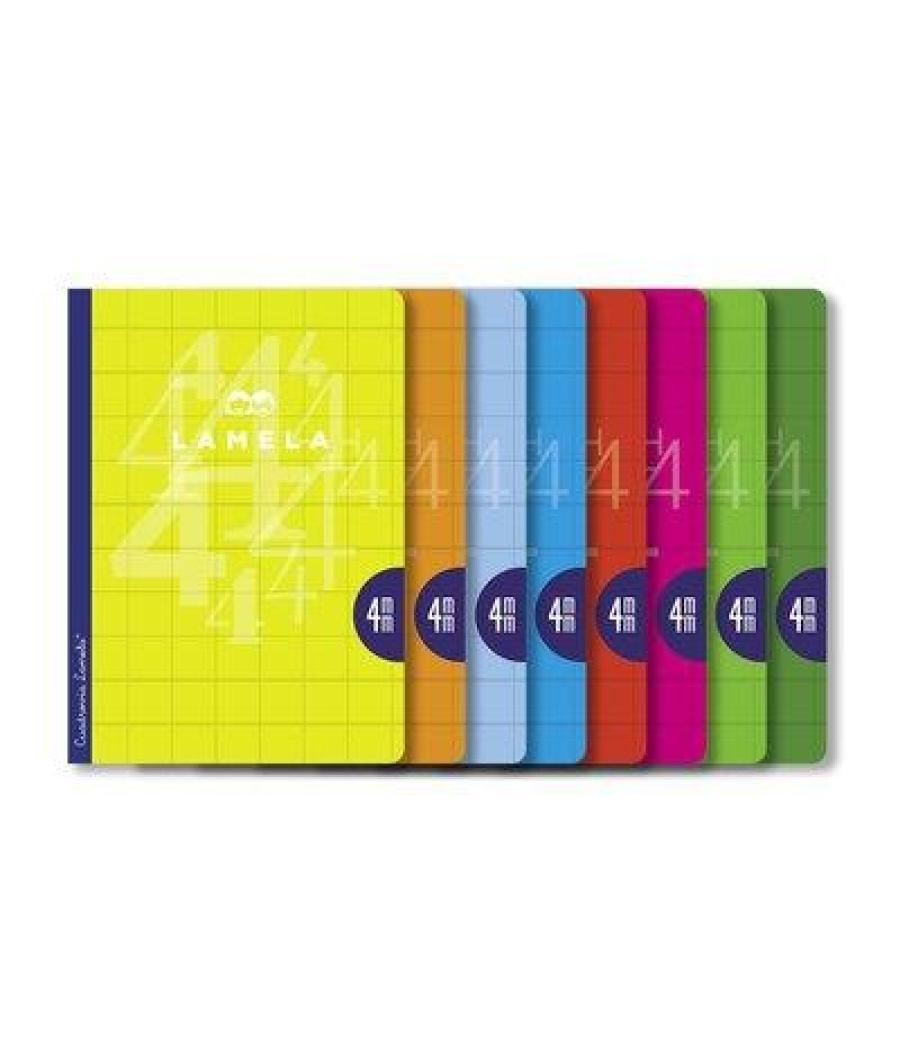 Lamela libreta grapada 50h a4 90gr cuadrovía 4mm c/margen cubierta básica c/surtidos -paquete 10u-