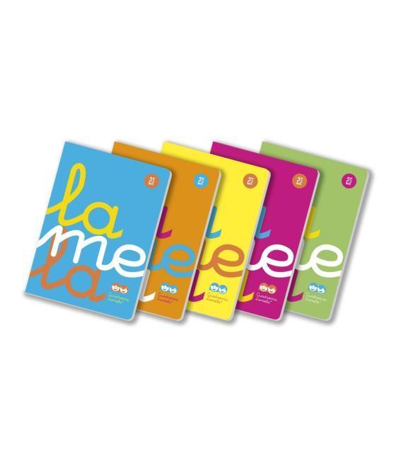 Lamela libreta grapada 50h a4 90gr cuadrovía 4mm cubierta pp c/surtidos fluorescentes