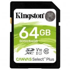Tarjeta de Memoria Kingston CANVAS Select Plus 64GB SD XC/ Clase 10/ 100MBs - Imagen 1