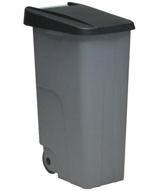 Denox contenedor de basura eco c/ruedas y asa 110l gris c/tapa negro