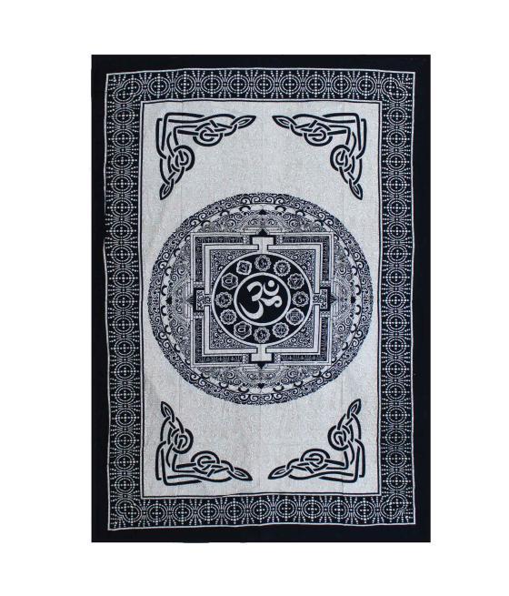 Colcha Individual de Algodón + Tapiz de Pared - Mono - OM Mandala