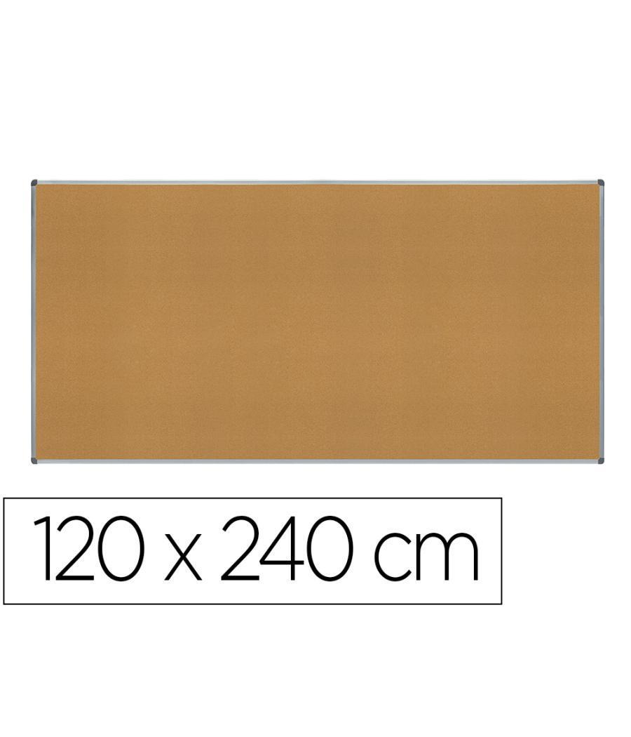 Pizarra corcho rocada marco aluminio con cantóneras 120x240 cm