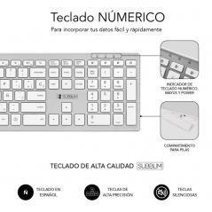 Teclado Inalámbrico por Bluetooth Subblim 2PUE200 Pure Extended/ Plata - Imagen 4