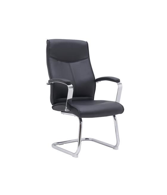 Silla q-connect escritorio mod ena simil piel base metálica alt max 1050 anc 630 prof 650 color negro