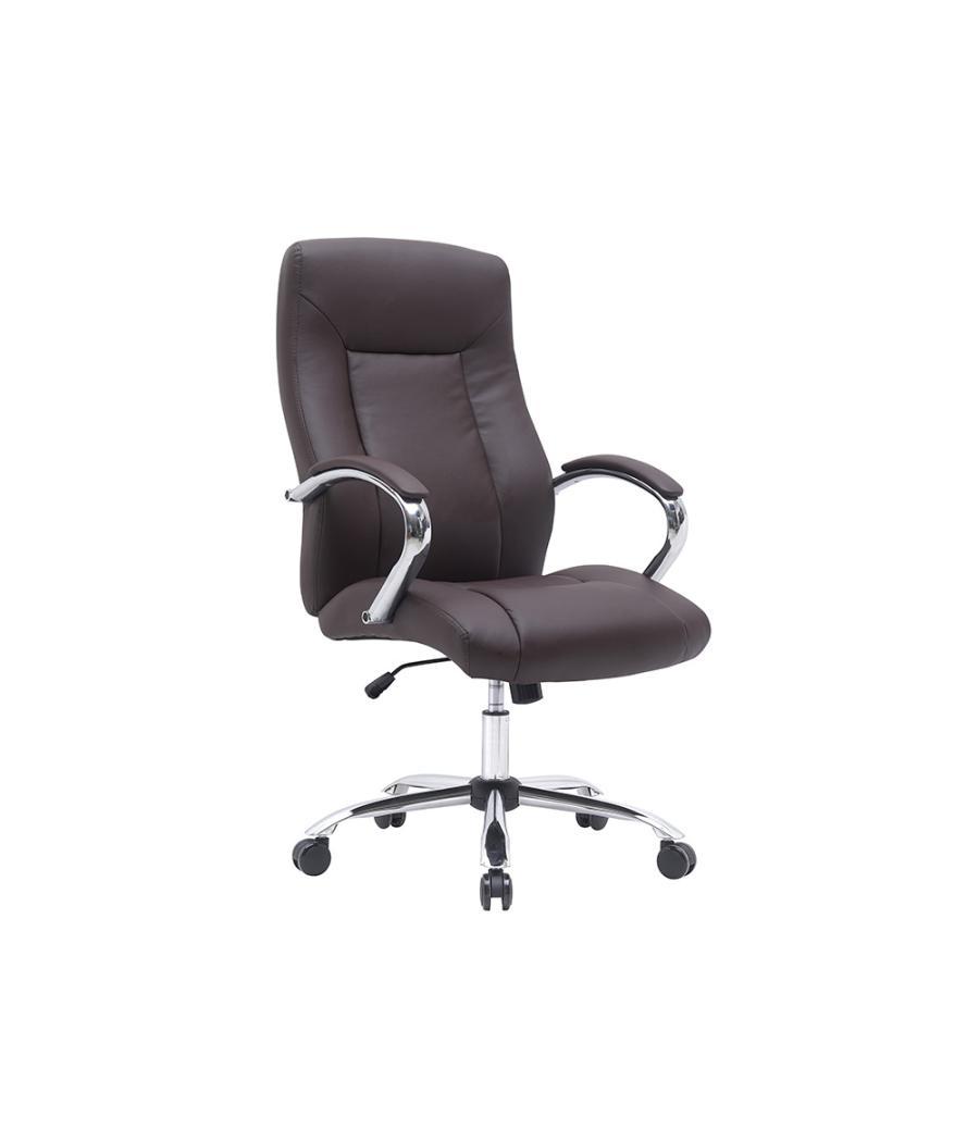 Silla q-connect dirección vero na simil piel base metálica alt max 1210 anc 650 prof 730 mm ruedas premium color marron