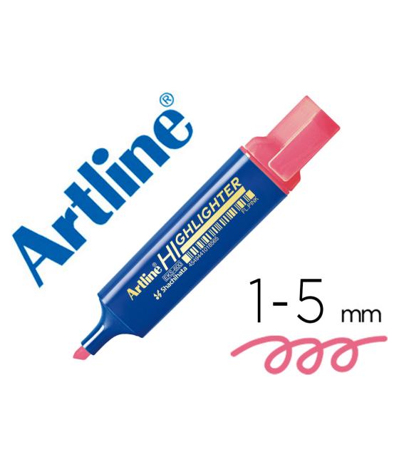 Rotulador artline fluorescente eks-600 rosa punta biselada
