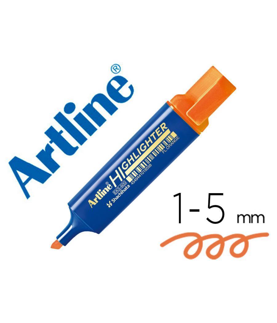 Rotulador artline fluorescente eks-600 naranja punta biselada