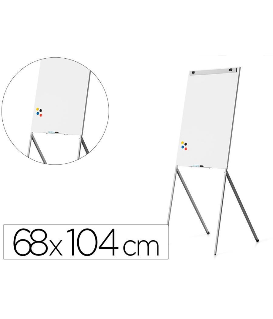 Pizarra blanca rocada para conferencias lacada magnética metálica con brazo extensible lateral para 2 hojas 68x104 cm