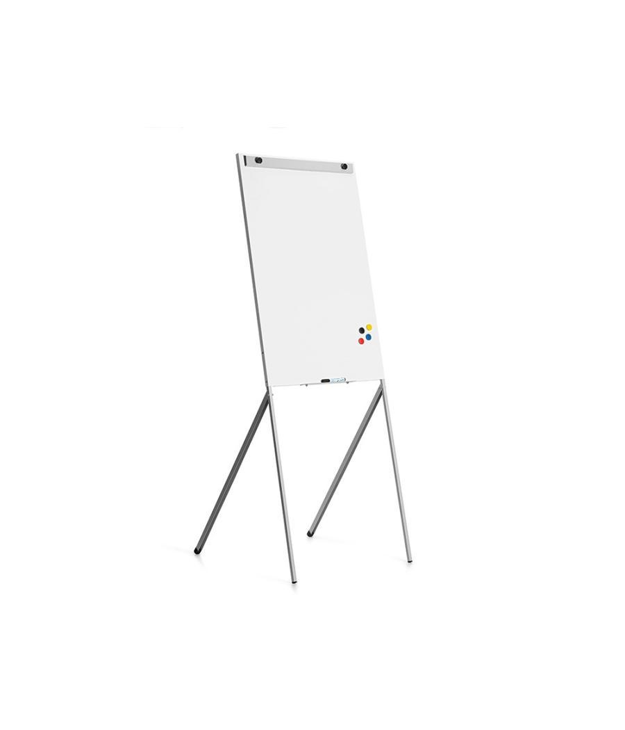 Pizarra blanca rocada para conferencias lacada magnética metálica con brazo extensible lateral para 2 hojas 68x104 cm