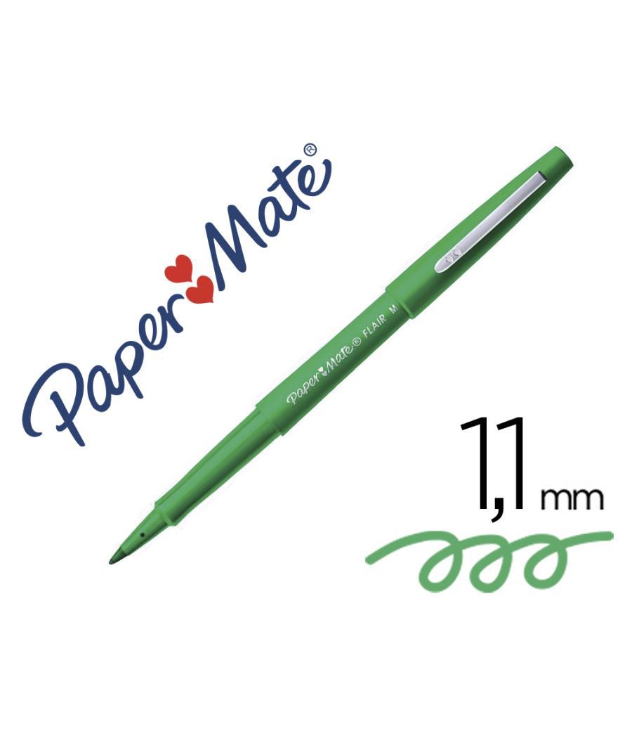 Rotulador paper mate flair original punta fibra verde