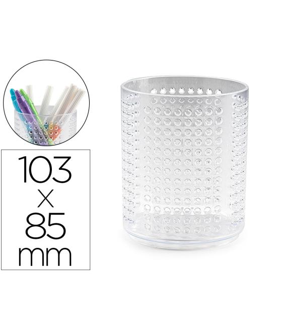 Cubilete portalápices plastiforte transparente organizer redondo nº6 diametro 85 mm alto 103 mm
