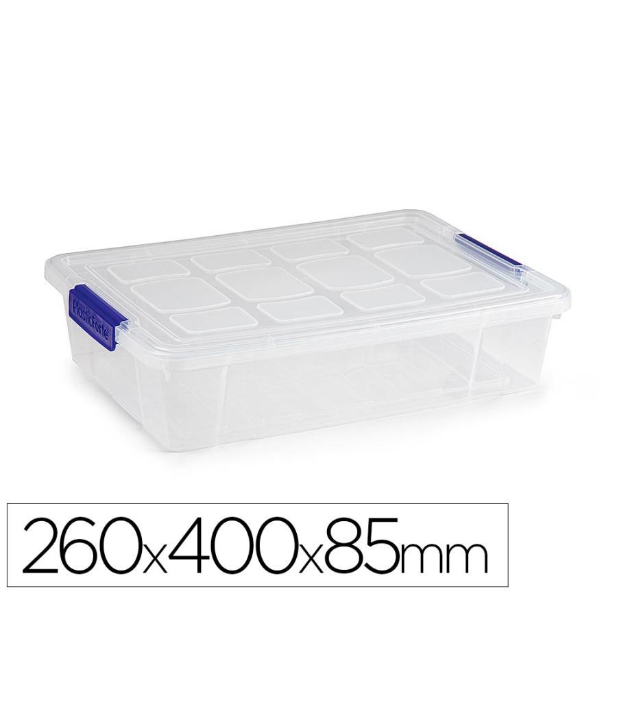 Contenedor plástico plasticforte 5 litros n 30 transparente con tapa 260x400x85 mm