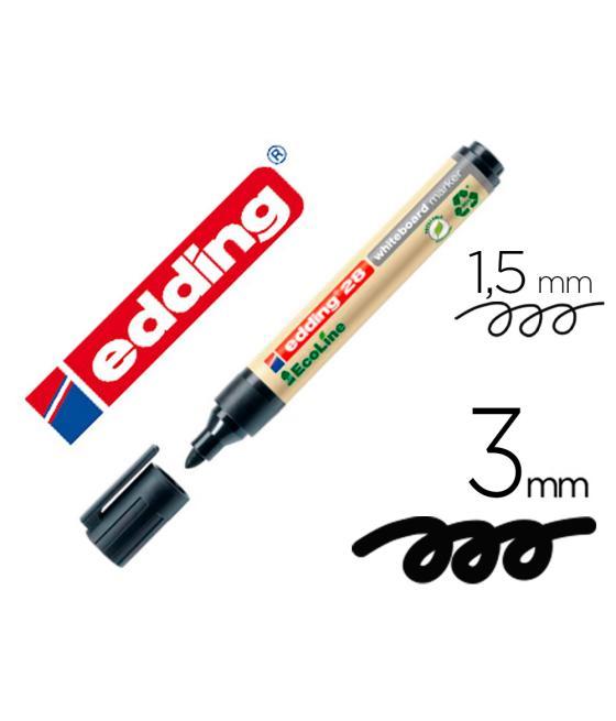 Rotulador edding 28 para pizarra blanca ecoline 90% reciclado color negro punta redonda 1,5-3 mm recargable