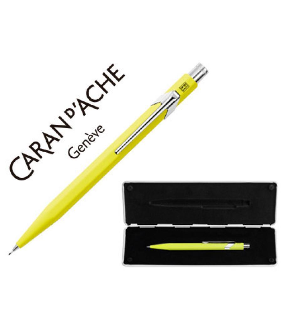 Portaminas caran d'ache 844 0,7 mm con estuche amarillo flúor