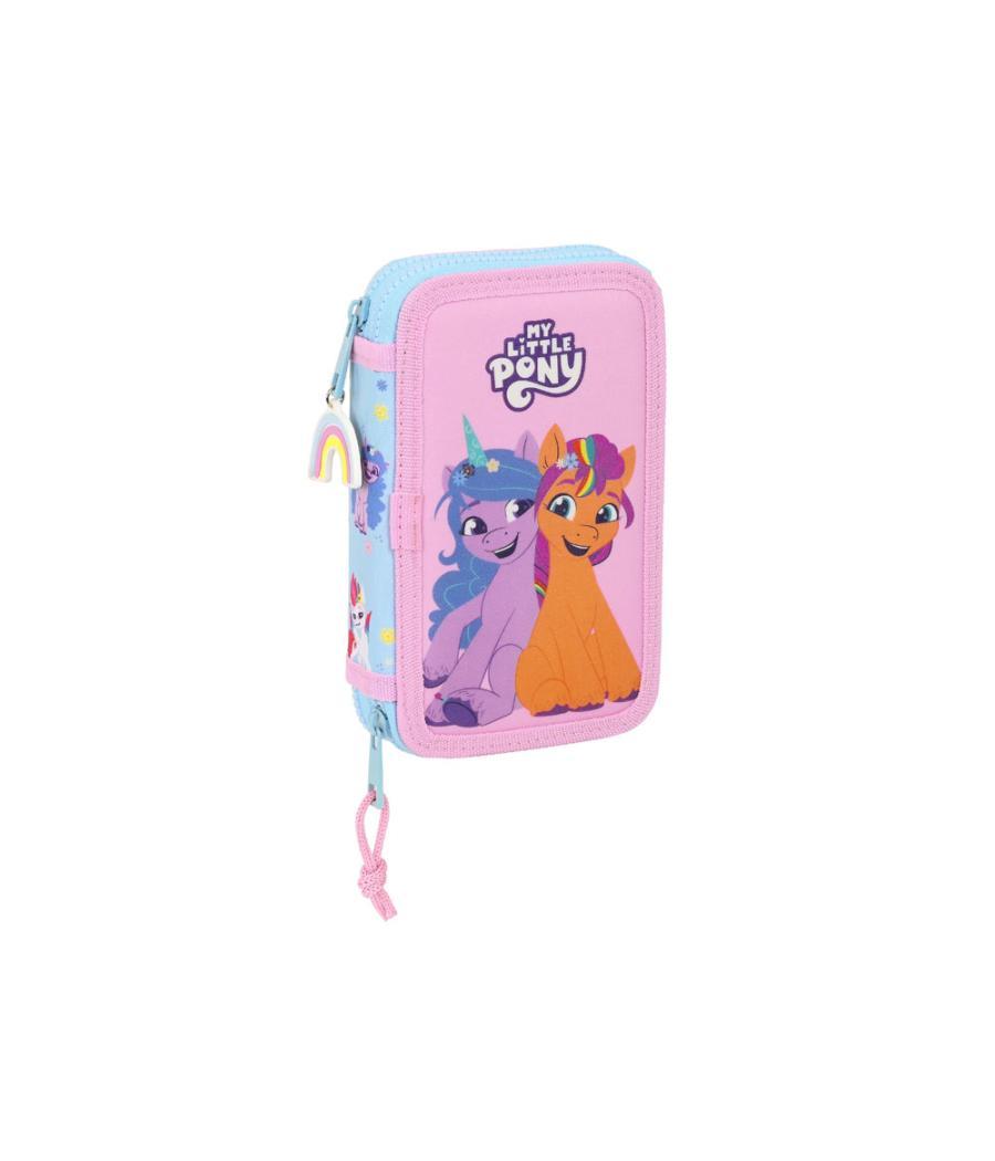 Plumier escolar safta doble pequeño 28 piezas my little pony wild & free 195x125x40 mm