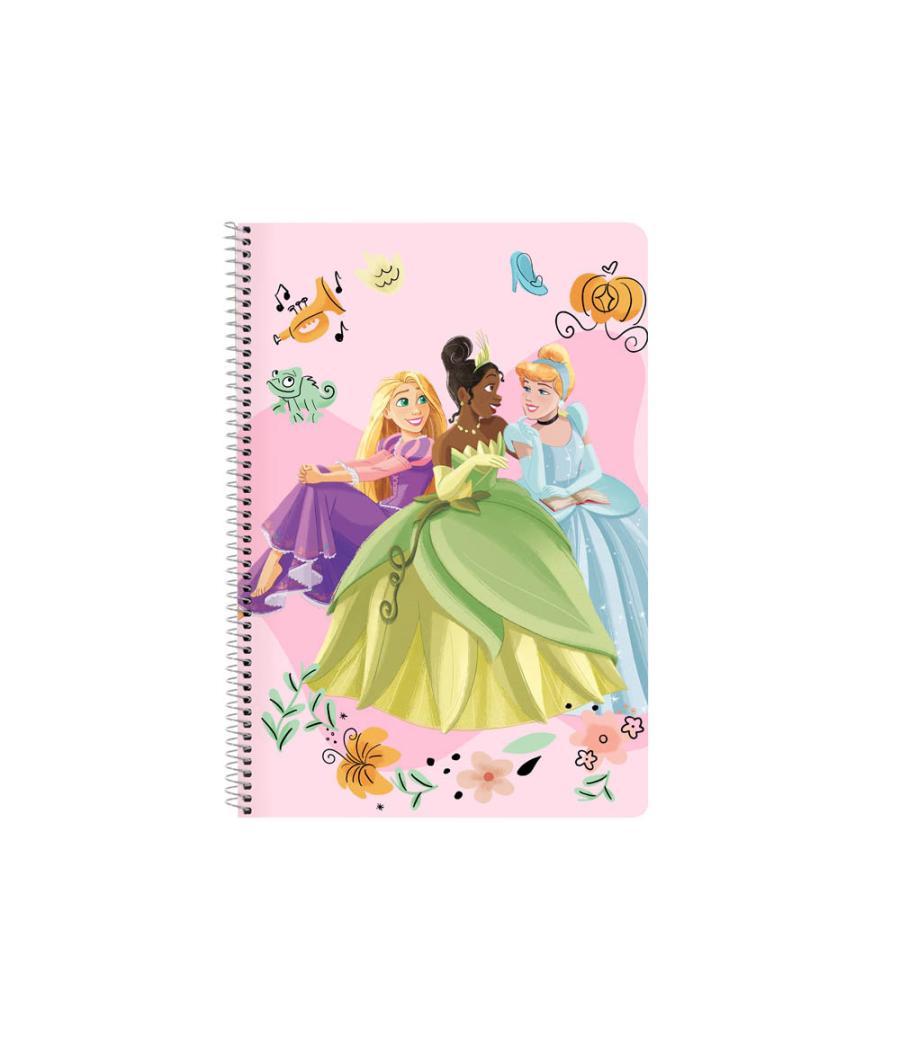 Cuaderno espiral safta folio 80 h 60 gr cuadro 4 mm tapa extradura princesas disney magical