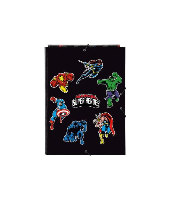 Carpeta safta gomas cartón folio solapas avengers super heroes