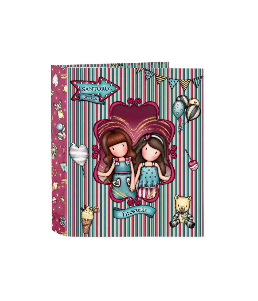 Carpeta cartón folio 4 anillas safta lomo ancho gorjuss fairground 270x60x330 mm