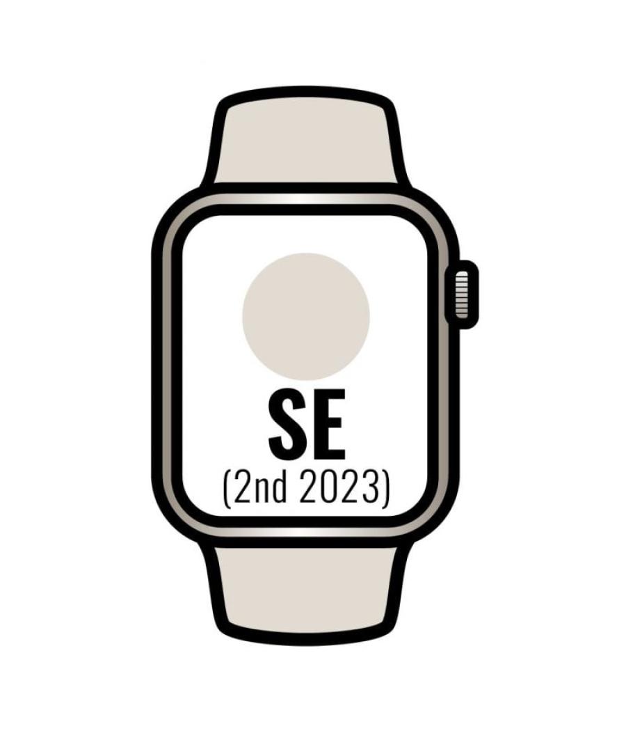 Apple watch se 2 gen 2023/ gps/ 40mm/ caja de aluminio blanco estrella/ correa deportiva blanco estrella m/l