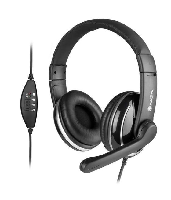 Auriculares ngs vox 800 usb/ con micrófono/ usb/ negros