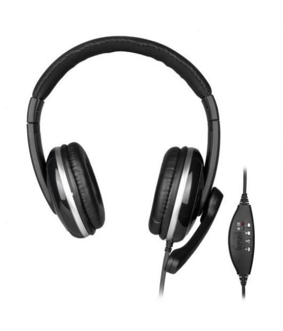 Auriculares ngs vox 800 usb/ con micrófono/ usb/ negros