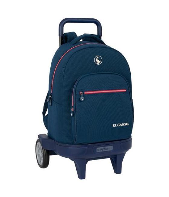 Safta mochila grande c/ruedas compact evolution extraíble el ganso classic azul