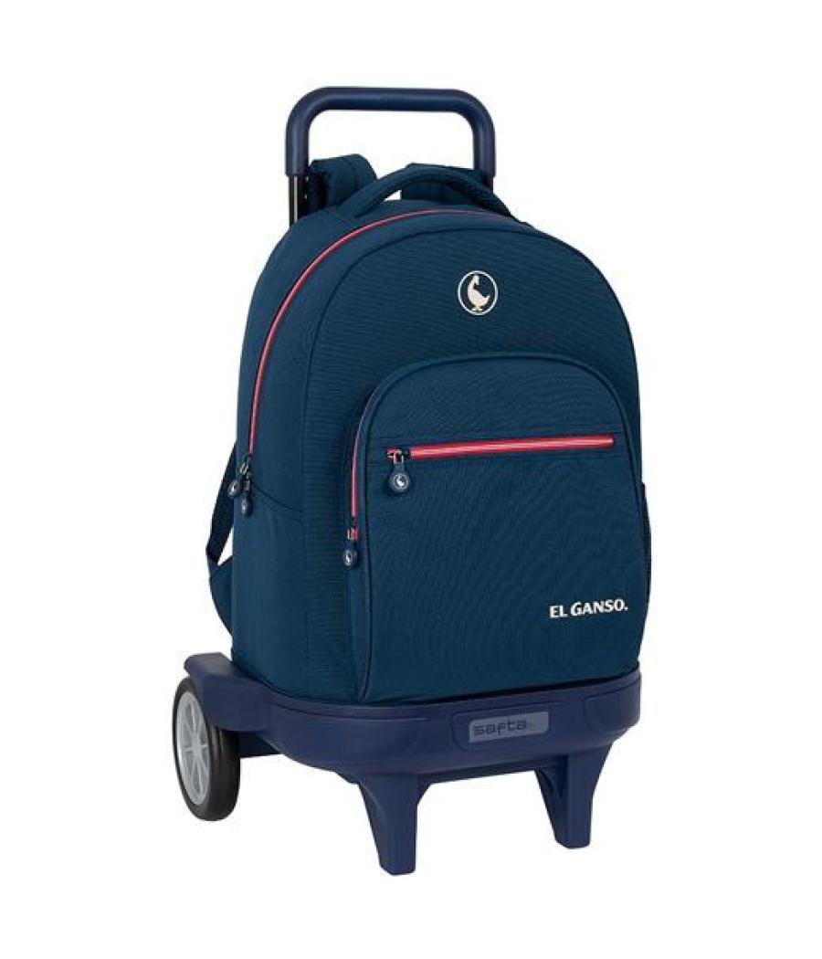 Safta mochila grande c/ruedas compact evolution extraíble el ganso "classic" azul