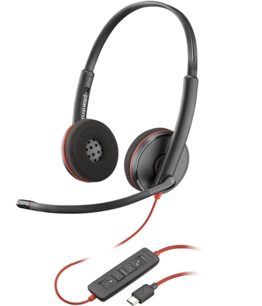 HP Auriculares Poly Blackwire 3220 estéreo USB-C + adaptador USB-C/A (paquete)