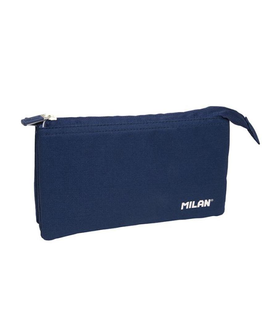 Bolso escolar portatodo milan 1918 collection 3 cremalleras y 5 compartimentos azul marino 215x35x125 mm