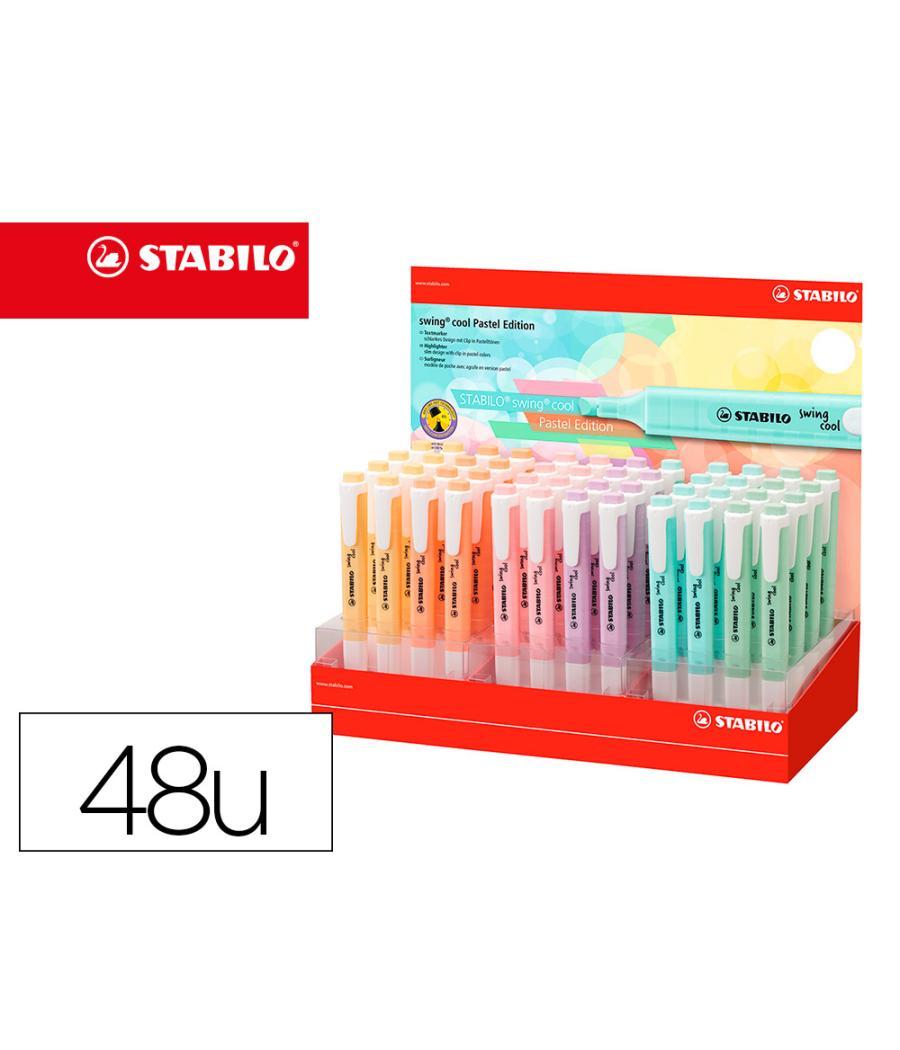 Rotulador stabilo fluorescente swing cool pastel expositor de 48 unidades colores surtidos