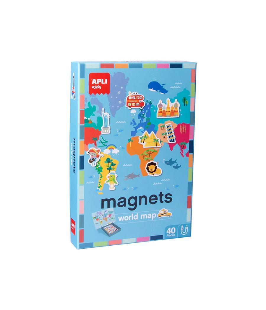 Juego apli didactico magnetico mapa mundi 40 piezas