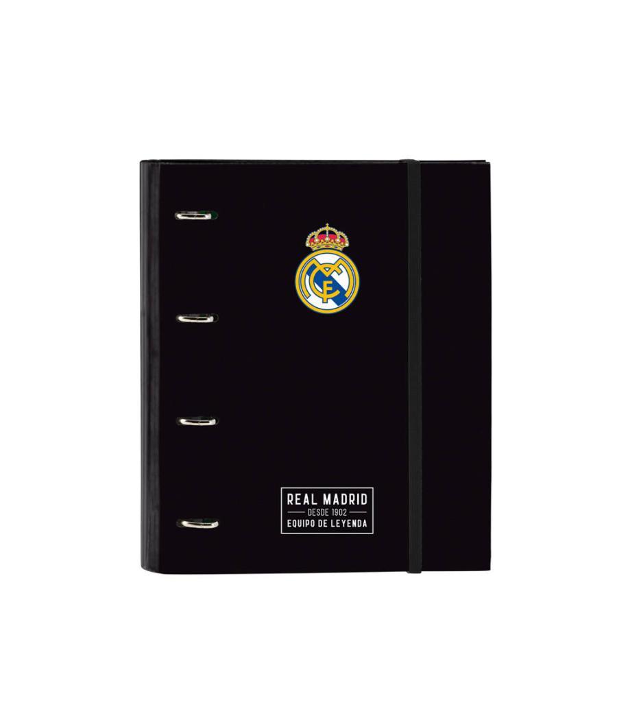 Carpeta 4 anillas 35 mm safta din a4 gomas y 5 separadores tapa forrada recambio 100 h 60 gr cuadro 5 mm real madrid