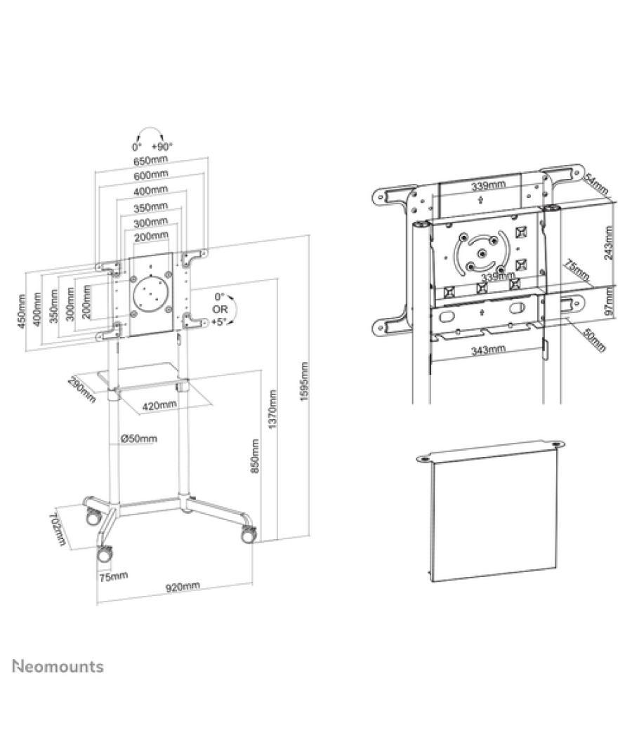 Neomounts Soporte de suelo móvil para TV